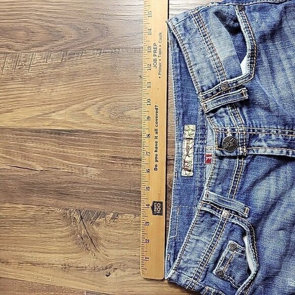 BKE Jeans Womens 27  "Harper" Denim Cropped Distressed Embroidered Medium Wash - Picture 2 of 7